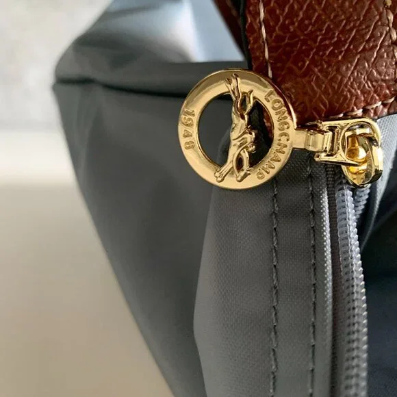 Longchamp Grey Blue Long Handle Folding Bag - Picture 7 of 7